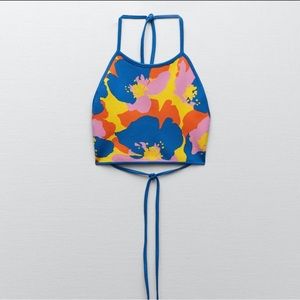 Zara floral knit crop top